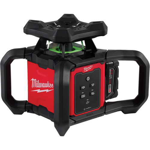 M18 Green Interior Rotary Laser Level Kit with Remote/Receiver & Wall Mount Bracket, 1000' (304.8 m) Nassau Supply