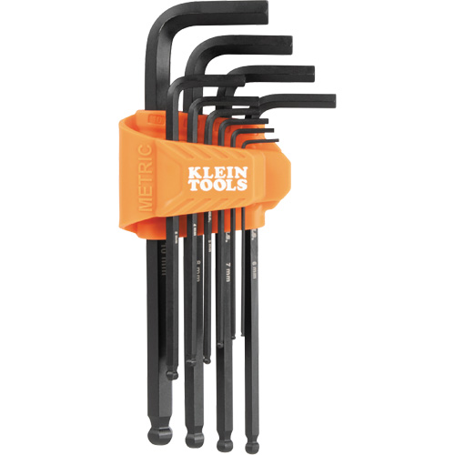 L-Style Long Ball-End Hex Key Set, 10 Pcs., Metric Nassau Supply