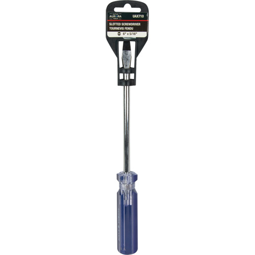 Tournevis &agrave; fente bleu transparent avec bandes, Tige de 5/16", Ronde, Prise en Plastique Nassau Supply