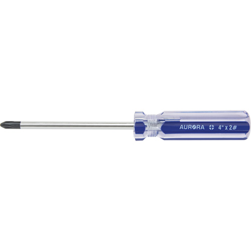 Tournevis Philips bleu transparent avec bandes, #2, Prise Plastique Nassau Supply