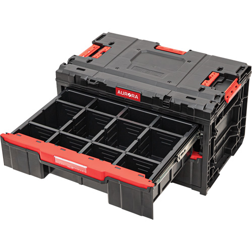 Arx&reg; 2-Drawer Toolbox, 23-1/10" x 15" x 13-2/5", Black Nassau Supply