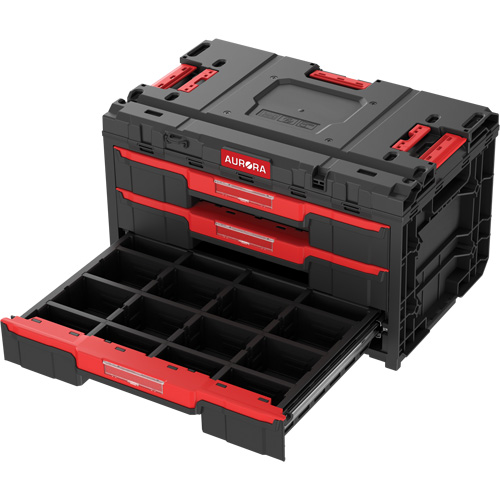 Arx&reg; 3-Drawer Toolbox, 23-1/10" x 15" x 13-2/5", Black Nassau Supply