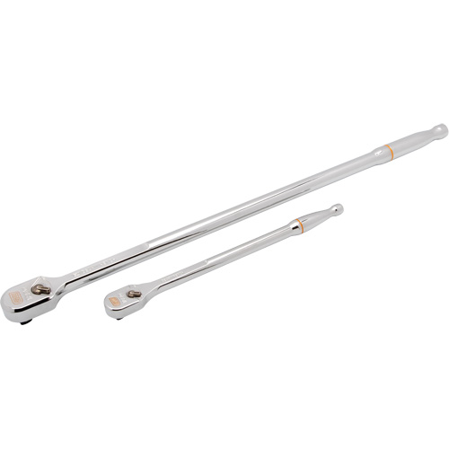 Ensemble de rochet &agrave; t&ecirc;te en goutte enti&egrave;rement polie et manche flexible extra long avec prises  1/4" & 3/8" 120XP Nassau Supply