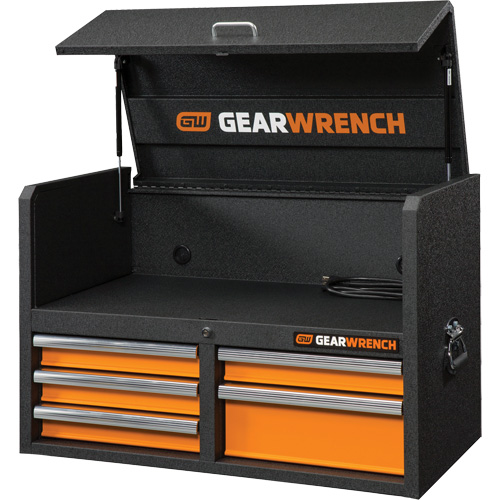 Coffre &agrave; outils de s&eacute;rie GSX, 36" la, 5 tiroirs, Noir/Orange Nassau Supply