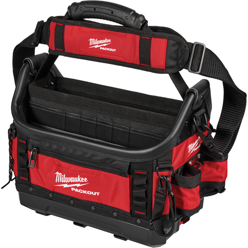 PackOut Structured Tote, Polyester, 39 Pockets, Black/Red Nassau Supply