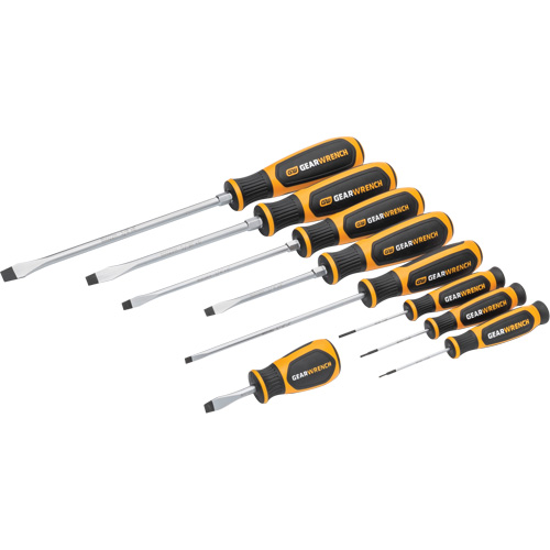 Slotted Dual Material Screwdriver Set in Foam Storage Tray, 9 Pcs. Nassau Supply