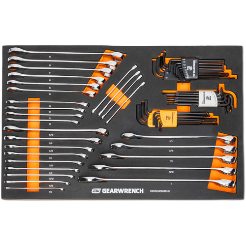 6-Point Combination Wrench and Hex Key Set in Foam Storage Tray Nassau Supply