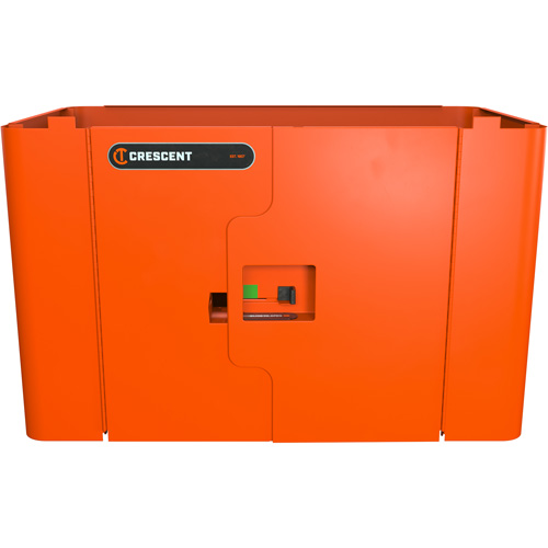 Armoire de rangement s&eacute;curis&eacute;e RAILWORKS en acier avec panneau &agrave; deux portes verrouillables Nassau Supply