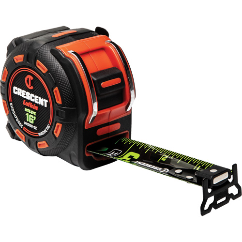 Ruban &agrave; mesurer magn&eacute;tique Shockforce NITE EYE, 1-1/4" x 16', Marques de goujon SAE Nassau Supply