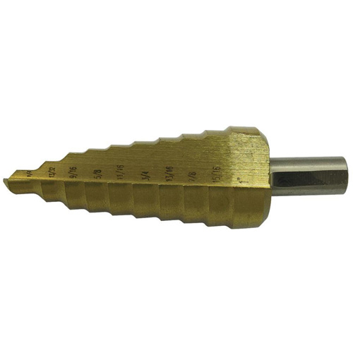 Foret &agrave; 11 &eacute;tages super premi&egrave;re qualit&eacute; JET-KUT, 1/4" - 1-3/8", Incr&eacute;ments de 7/8"/1"/1/4"/1-3/8"/1-1/8"/1-1/4"/13/16"/25/64"/35/64"/11/16"/1-7/32", Acier Nassau Supply