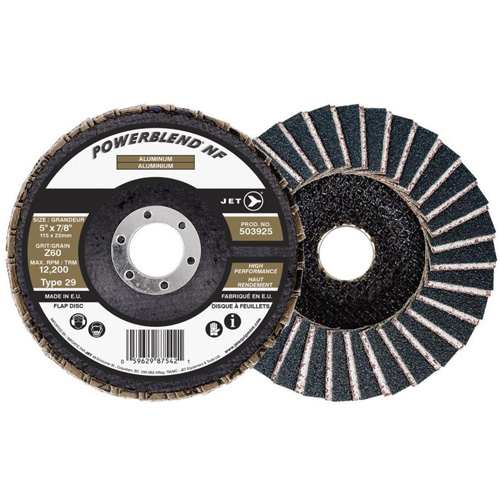 Disque &agrave; lamelles POWERBLEND NF, 5" x 7/8", Type 29, Grain Z60, Alumine de zirconium Nassau Supply