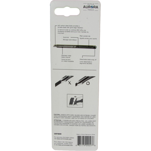 9mm Standard-Duty Knife, Stainless Steel, Plastic Handle Nassau Supply