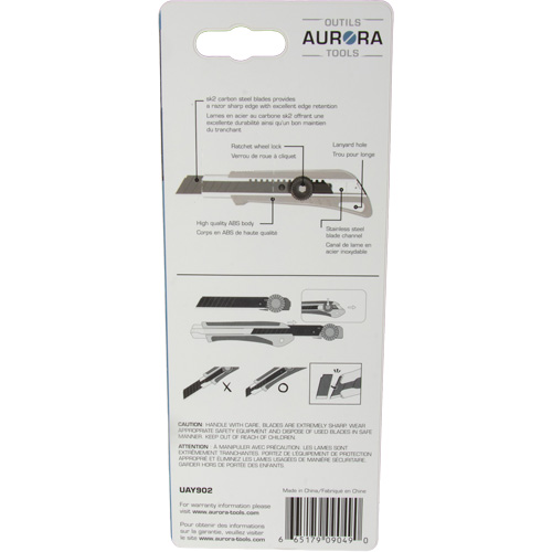 18mm Professional Knife with Ratchet, Stainless Steel, Heavy-Duty, Plastic Handle Nassau Supply