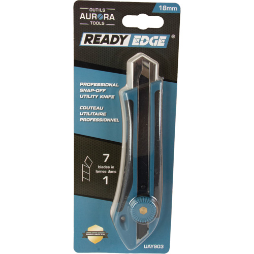 18mm Professional Knife, Stainless Steel, Heavy-Duty, Rubber Handle Nassau Supply