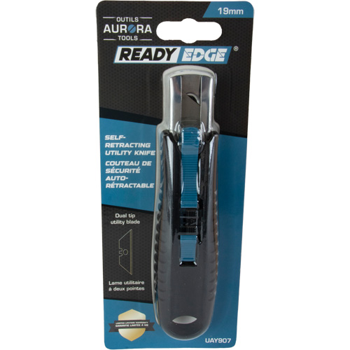 Standard-Duty Retractable Safety Knife, Stainless Steel, Rubber Handle Nassau Supply