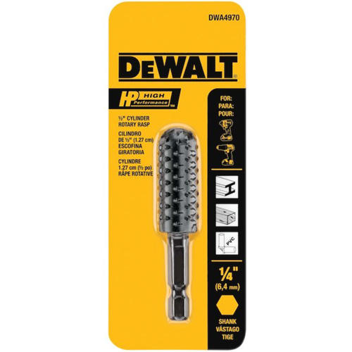 High Performance 1/2" Cylinder Rotary Rasp with 1/4" Hex Shank Nassau Supply