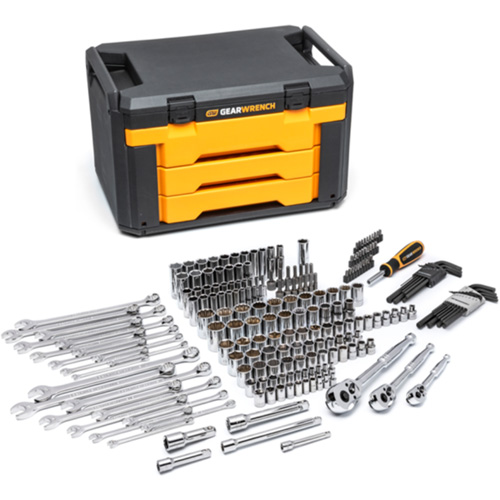 Mechanics Tool Set in 3 Drawer Storage Box Nassau Supply