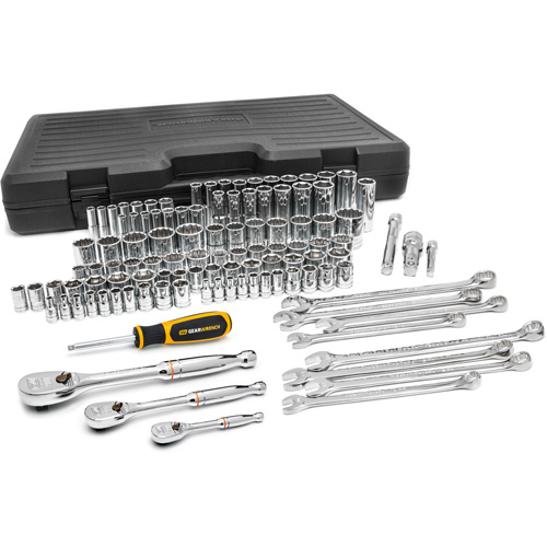 1/4", 3/8" & 1/2" Drive 6 & 12 Point Standard & Deep SAE/Metric Mechanics Tool Set Nassau Supply