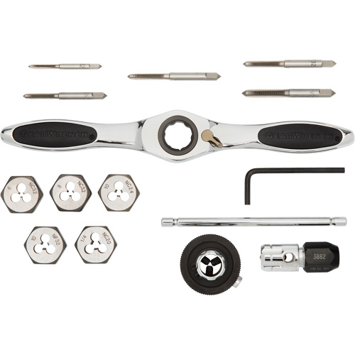 SAE Ratcheting Tap & Die Set, 15 Pieces Nassau Supply