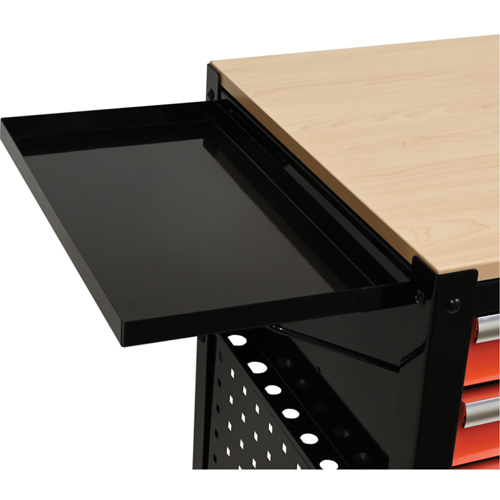 Chariot utilitaire, 4 tiroirs, Noir/Orange Nassau Supply