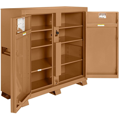 Model 109 Jobsite Cabinet with Padlock, Steel, 47.5 Cubic Feet, Tan Nassau Supply