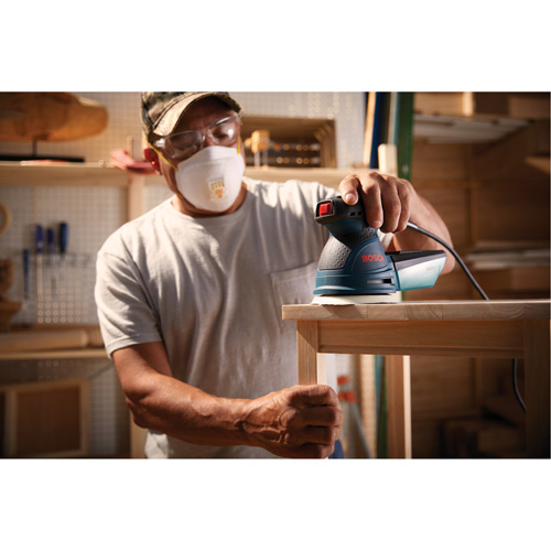 Palm Random Orbit Sander/Polisher, 5" Sand Paper, 2.5 A, 120 V Nassau Supply