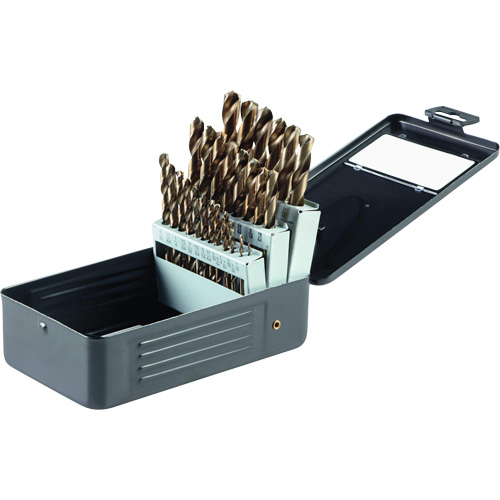 Jeu de forets en oxyde d'or, 29 morceaux, Acier rapide Nassau Supply