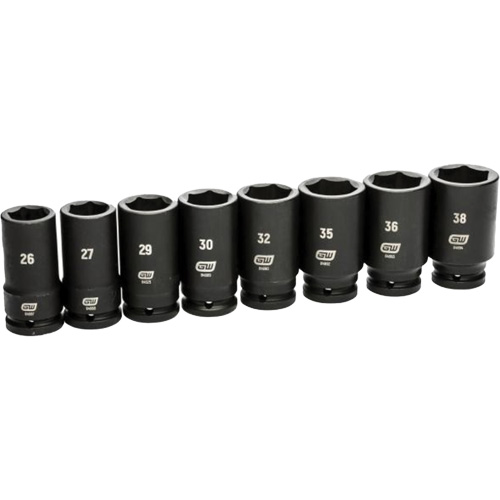 Jeu de douilles SAE &agrave; 6 pans, 8 Mcx, Chocs, Prise de 3/4", Profond Nassau Supply