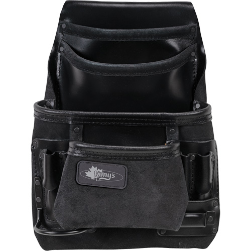 Phantom Collection Heavy-Duty Nail & Tool Bag, Leather, 10 Pockets, Black Nassau Supply