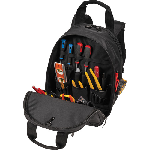 Phantom Collection 36-Pocket Tool Backpack, 11" L x 14-1/2" W, Black, Ballistic/Polyester Nassau Supply