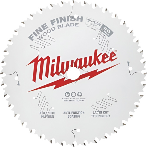 Fine Finish Circular Saw Blades, 7-1/4", 40 Teeth, Wood Use Nassau Supply