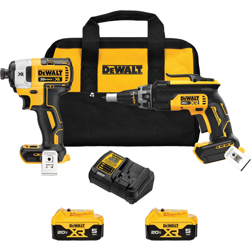 MAX Brushless Cordless Drywall Screw Gun & Impact Driver Kit, 20 V Nassau Supply