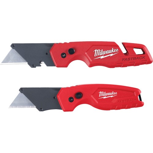 2-Piece FASTBACK Folding Utility Knife Set, Plastic Handle Nassau Supply