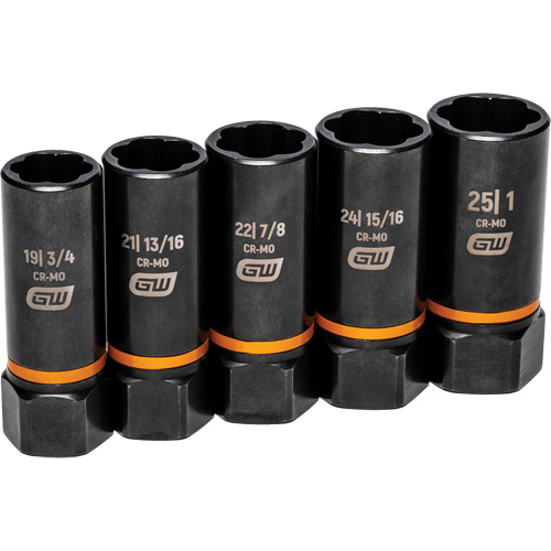 Jeu de douilles d'extraction Bolt Biter, 5 Mcx, Chocs, Prise de 1/2", Profond Nassau Supply