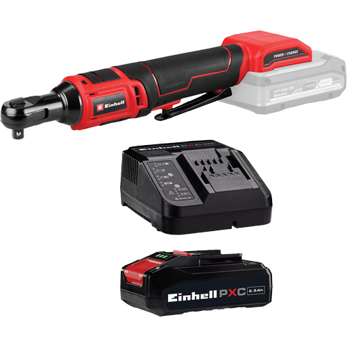 Cl&eacute; &agrave; cliquet sans fil avec batterie 2,5 Ah PXC et ensemble chargeur de d&eacute;part, 18 V, Prise de 3/8" Nassau Supply
