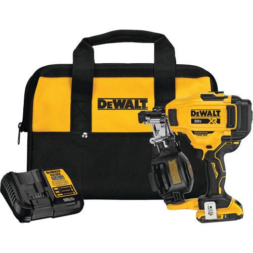 15° Cordless Coil Roofing Nailer Kit, 20 V, Lithium-Ion Nassau Supply