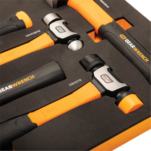Mixed Hammer Set in Foam Storage Tray, 5 Pieces Nassau Supply
