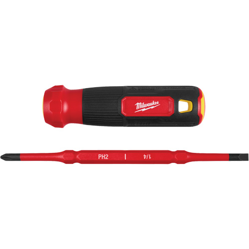 Tournevis &agrave; embouts interchangeables &agrave; tige articul&eacute;e isol&eacute; 1000 V, 2-en-1, 8-4/5" lo, Prise Coussin&eacute;e Nassau Supply