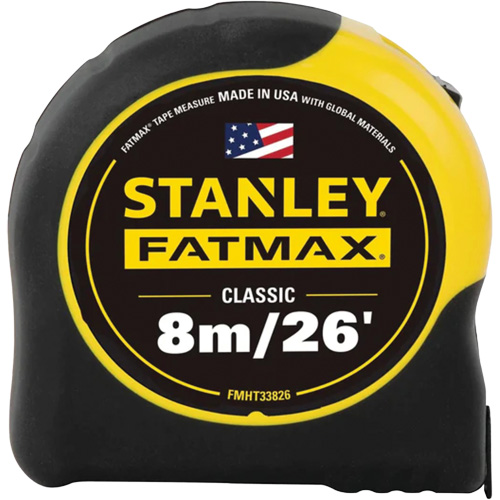 FATMAX&reg; Tape Measure, 1-1/4" x 26'/8 m, Imperial & Metric Graduations Nassau Supply