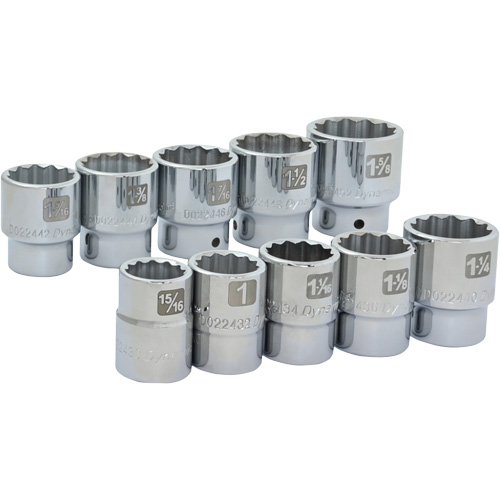 Jeu de douilles SAE &agrave; 12 pans, 10 Mcx, Prise de 3/4" Nassau Supply