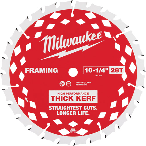 Thick Kerf Framing Circular Saw Blade, 10-1/4", 28 Teeth, Wood Use Nassau Supply