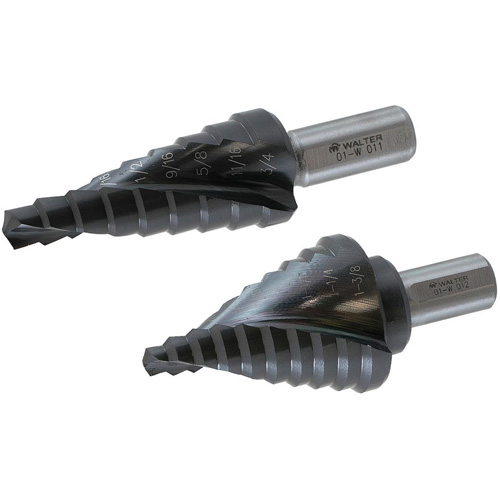 Multi-Step Drill Bit, 1/4" - 1-3/8" , 1/8" Increments, High Speed Steel Nassau Supply