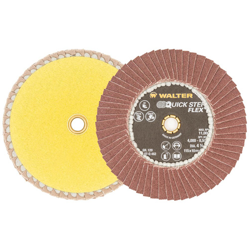 QUICK-STEP FLEX Flap Disc, 4-1/2" x Type 29, 120 Grit, Aluminum Oxide Nassau Supply