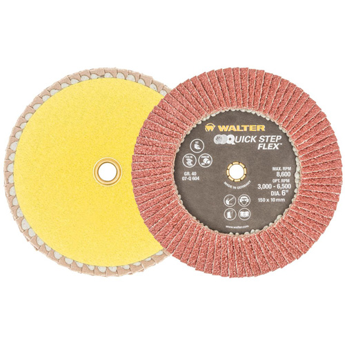 Disque &agrave; lamelles QUICK-STEP FLEX, 6" x Type 29, Grain 40, Oxyde d'aluminium Nassau Supply