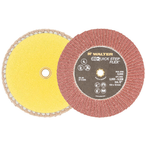 QUICK-STEP FLEX Flap Disc, 6" x Type 29, 60 Grit, Aluminum Oxide Nassau Supply