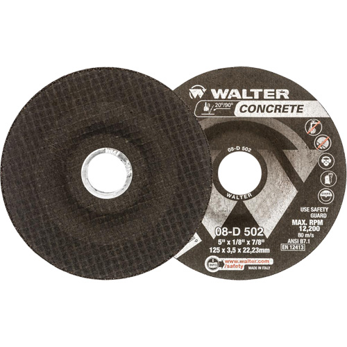Depressed Centre Grinding Wheels - Concrete Type 27, 5" x 1/8", 7/8" Arbor, Type 27 Nassau Supply