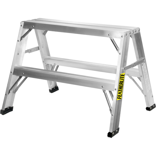 Industrial-Duty Sawhorse, 2' H x 31.9375" W x 23.50" D, 300 lbs. Capacity, Aluminum Nassau Supply