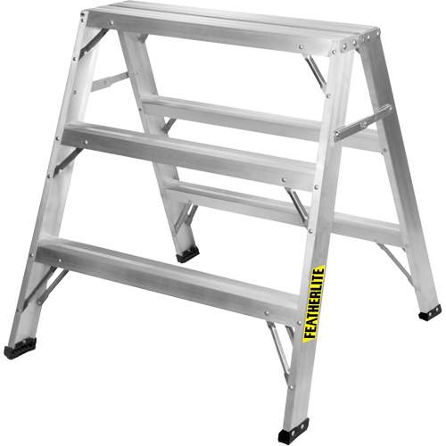 Industrial-Duty Sawhorse, 3' H x 33.3125" W x 31.50" D, 300 lbs. Capacity, Aluminum Nassau Supply