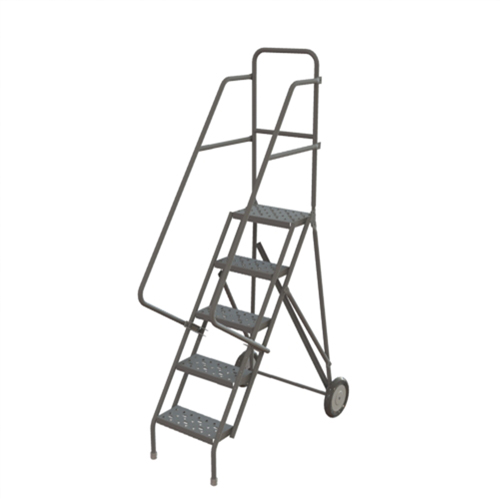 Rolling Ladder, 5 Steps, Serrated, 50" High Nassau Supply