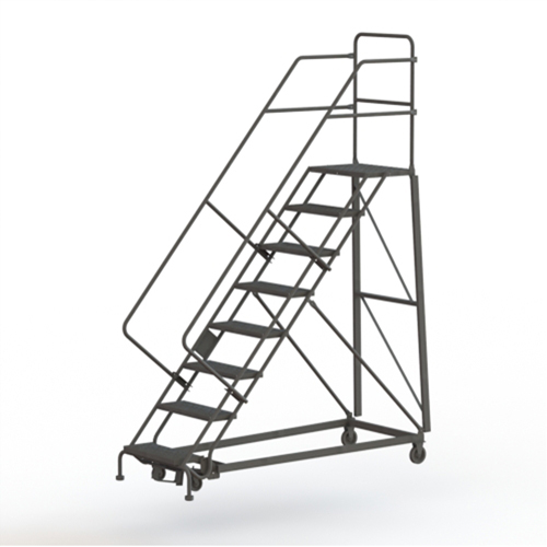 Heavy Duty Safety Slope Ladder, 8 Steps, Perforated, 50° Incline, 80" High Nassau Supply